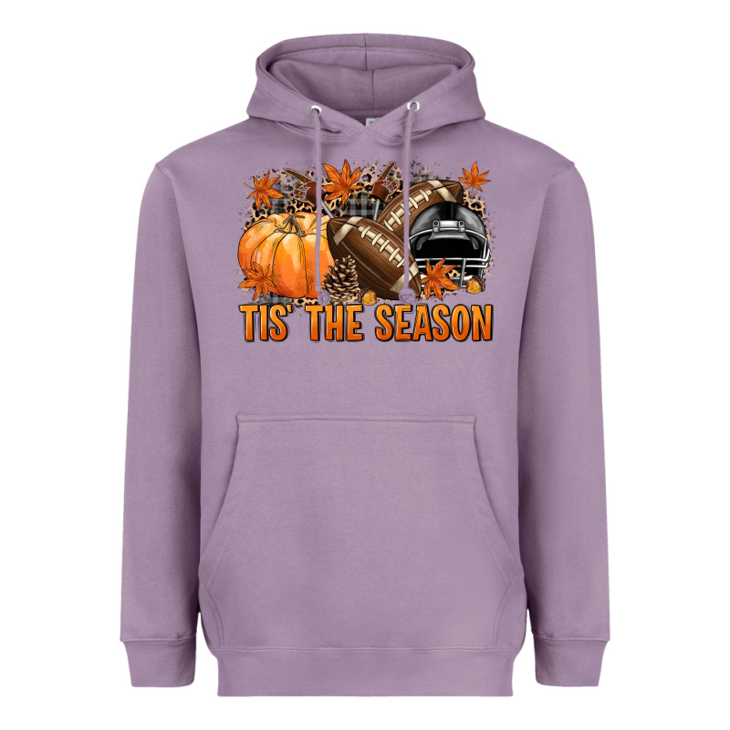 Tis' The Season Football Black Helmet Heavyweight Hoodie by NancyCooperArtShop | Teevron