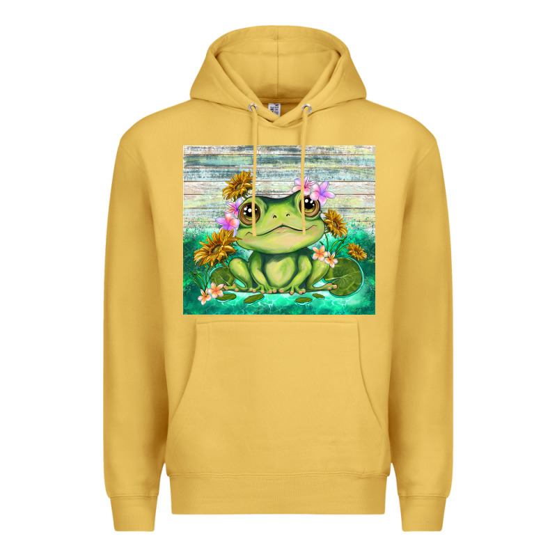 Frog With Sunflower Premium Hoodie by TumblerDesignByShophia | Teevron
