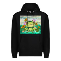 Black frog with sunflower Premium Hoodie - TumblerDesignByShophia