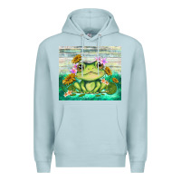 Blue Mist frog with sunflower Premium Hoodie - TumblerDesignByShophia