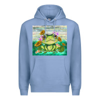 Colony Blue frog with sunflower Premium Hoodie - TumblerDesignByShophia