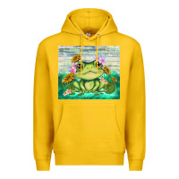 Lemon frog with sunflower Premium Hoodie - TumblerDesignByShophia