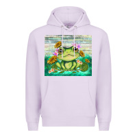 Lilac frog with sunflower Premium Hoodie - TumblerDesignByShophia