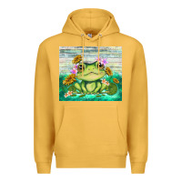Mustard frog with sunflower Premium Hoodie - TumblerDesignByShophia
