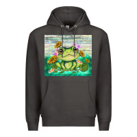 Smoke frog with sunflower Premium Hoodie - TumblerDesignByShophia