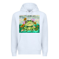 White frog with sunflower Premium Hoodie - TumblerDesignByShophia
