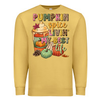 Antique Gold Pumpkin spice livin' my best life Premium Sweatshirt - NancyCooperArtShop