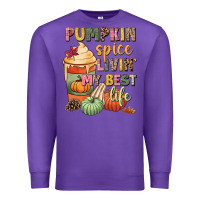 Purple Pumpkin spice livin' my best life Premium Sweatshirt - NancyCooperArtShop