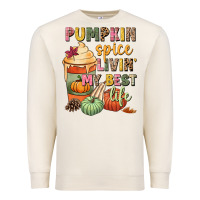Sandshell Pumpkin spice livin' my best life Premium Sweatshirt - NancyCooperArtShop