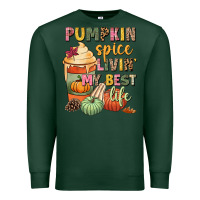 Sports Green Pumpkin spice livin' my best life Premium Sweatshirt - NancyCooperArtShop