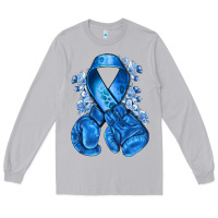 Moon Dust Blue ribbon with boxing gloves Long Sleeve Tee - NancyCooperArtShop