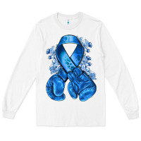White Blue ribbon with boxing gloves Long Sleeve Tee - NancyCooperArtShop
