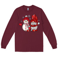 Burgundy snowman gnome Long Sleeve Tee - JahusDesignShop