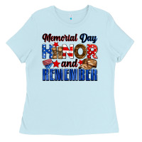 Baby Blue Memorial day honor and remember Ladies Tee - Neo Western