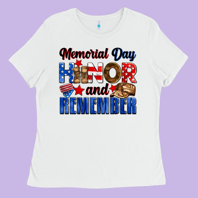 Memorial Day Honor And Remember Ladies Tee Designed By Neo Western