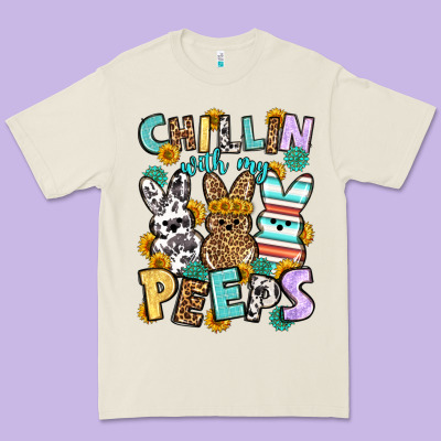 Chillin With My Peeps Easter Premium Tee Designed By Oliviacreatesart