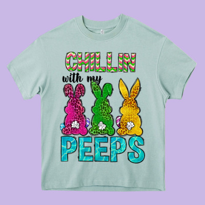 Chillin With My Peeps Ester Day Heavy Core Tee Designed By Neo Western