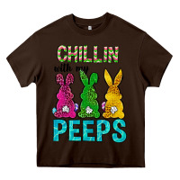 Chocolate Brown Chillin with my peeps Ester Day Heavy Core Tee - Neo Western