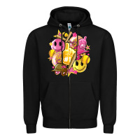 Black retro softball Zipper Hoodie - Artiststas