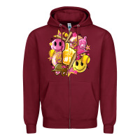 Burgundy retro softball Zipper Hoodie - Artiststas