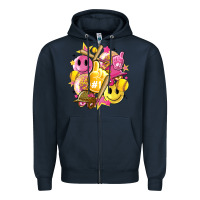 Navy retro softball Zipper Hoodie - Artiststas