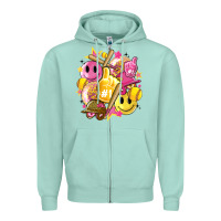Seafoam retro softball Zipper Hoodie - Artiststas