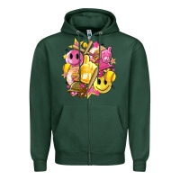 Sports Green retro softball Zipper Hoodie - Artiststas