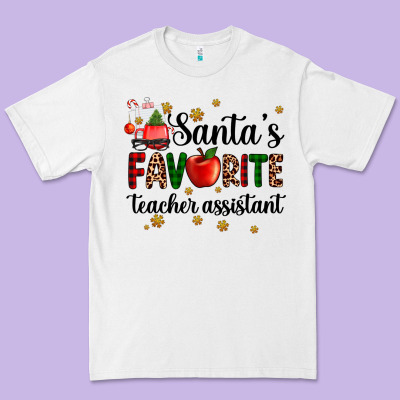 Santa's Favorite Teacher Assistant Premium Tee Designed By Adodesignshop