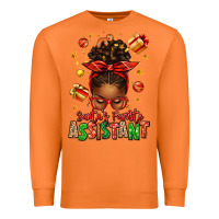 Santa's Favorite Assistant Afro Messy Bun Premium Sweatshirt | Teevron