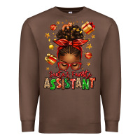 Chestnut santa's favorite assistant afro messy bun Premium Sweatshirt - texasbilliewilder