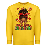 Lemon santa's favorite assistant afro messy bun Premium Sweatshirt - texasbilliewilder