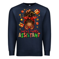 Navy santa's favorite assistant afro messy bun Premium Sweatshirt - texasbilliewilder