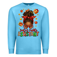 Ocean Blue santa's favorite assistant afro messy bun Premium Sweatshirt - texasbilliewilder