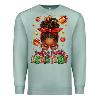 Seafoam santa's favorite assistant afro messy bun Premium Sweatshirt - texasbilliewilder