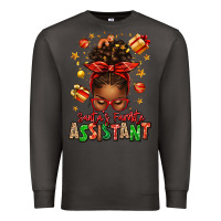Smoke santa's favorite assistant afro messy bun Premium Sweatshirt - texasbilliewilder
