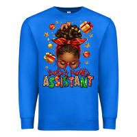 True Royal santa's favorite assistant afro messy bun Premium Sweatshirt - texasbilliewilder