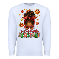 White santa's favorite assistant afro messy bun Premium Sweatshirt - texasbilliewilder