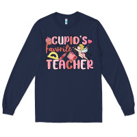Navy cupid's favorite teacher Long Sleeve Tee - MaliasSmallBusiness