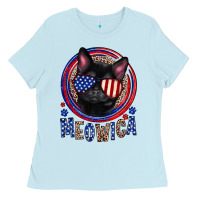 Baby Blue Meowica Ladies Tee - Neo Western