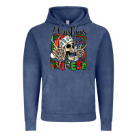Vintage Denim christmas vibes skeleton Vintage Hoodie - Jasminsmagicworld