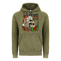 Vintage Olive christmas vibes skeleton Vintage Hoodie - Jasminsmagicworld