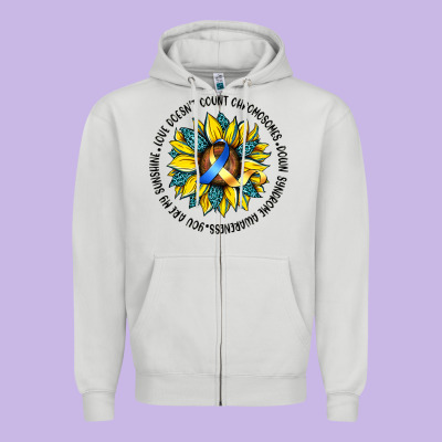 Down Syndrome Zipper Hoodie Designed By Artiststas