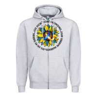 Heather Grey down syndrome Zipper Hoodie - Artiststas