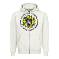 Oatmeal Heather down syndrome Zipper Hoodie - Artiststas