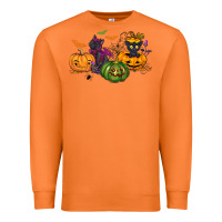 Carrot Black cat and pumpkin Premium Sweatshirt - NancyCooperArtShop