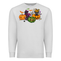 Dove Grey Black cat and pumpkin Premium Sweatshirt - NancyCooperArtShop