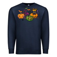 Navy Black cat and pumpkin Premium Sweatshirt - NancyCooperArtShop