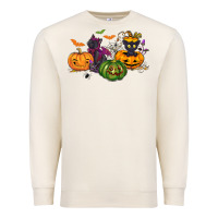 Sandshell Black cat and pumpkin Premium Sweatshirt - NancyCooperArtShop