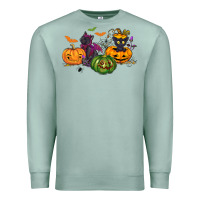 Seafoam Black cat and pumpkin Premium Sweatshirt - NancyCooperArtShop