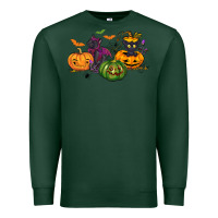 Sports Green Black cat and pumpkin Premium Sweatshirt - NancyCooperArtShop